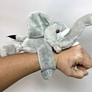 Wild Republic‎ Gray Elephant 10" Hugger Plush Snap Bracelet Stuffed Animal Toy